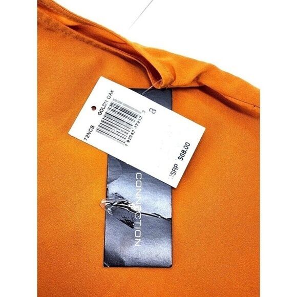 Classic Crepe Light Polly Blouse Top by French Connection - Golden Oak Size 8 - Picture 5 of 7